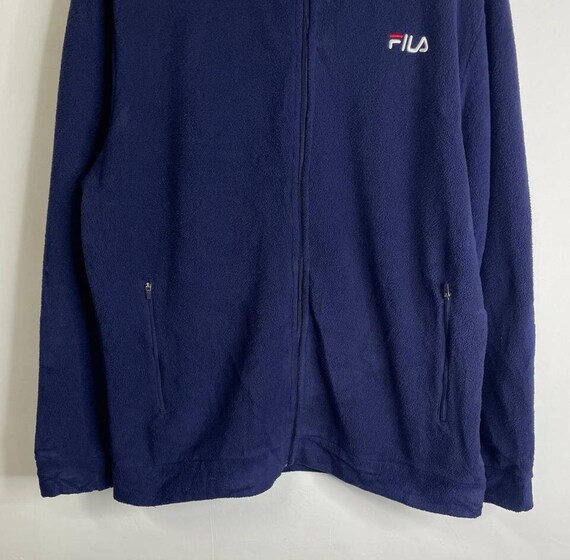 Vintage FILA Navy Blue Full Zip Fleece Jacket Embroidered Logo