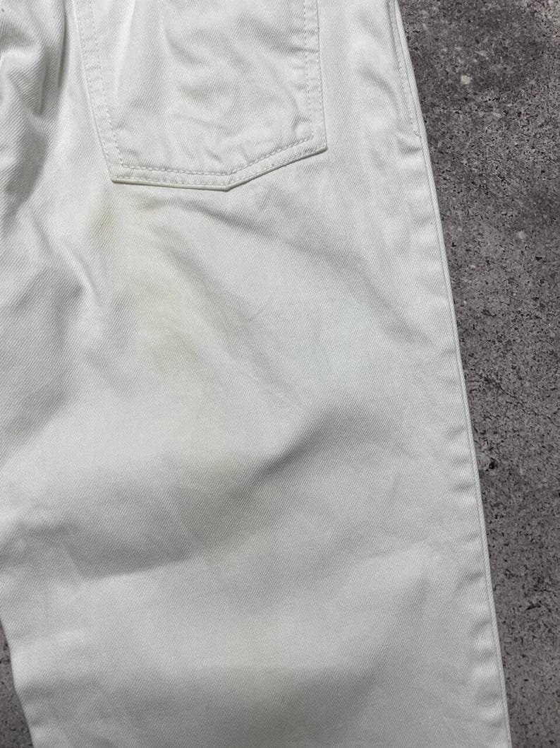 Vintage Yves Saint Laurent White Jeans Size XL Made in Italy Cotton Pants 52 image 8