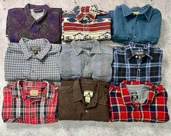 Mysterieflanel in jaren 90-stijl | Knus geruit overhemd Thrift Box | Uniseks grunge oversized flanel | Mysterybox jaren 90 | Thrifted flanellen blinde tas