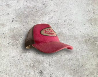 Vintage Crazy Y2K Von Dutch Pink Embroidered Logo Hat Cap
