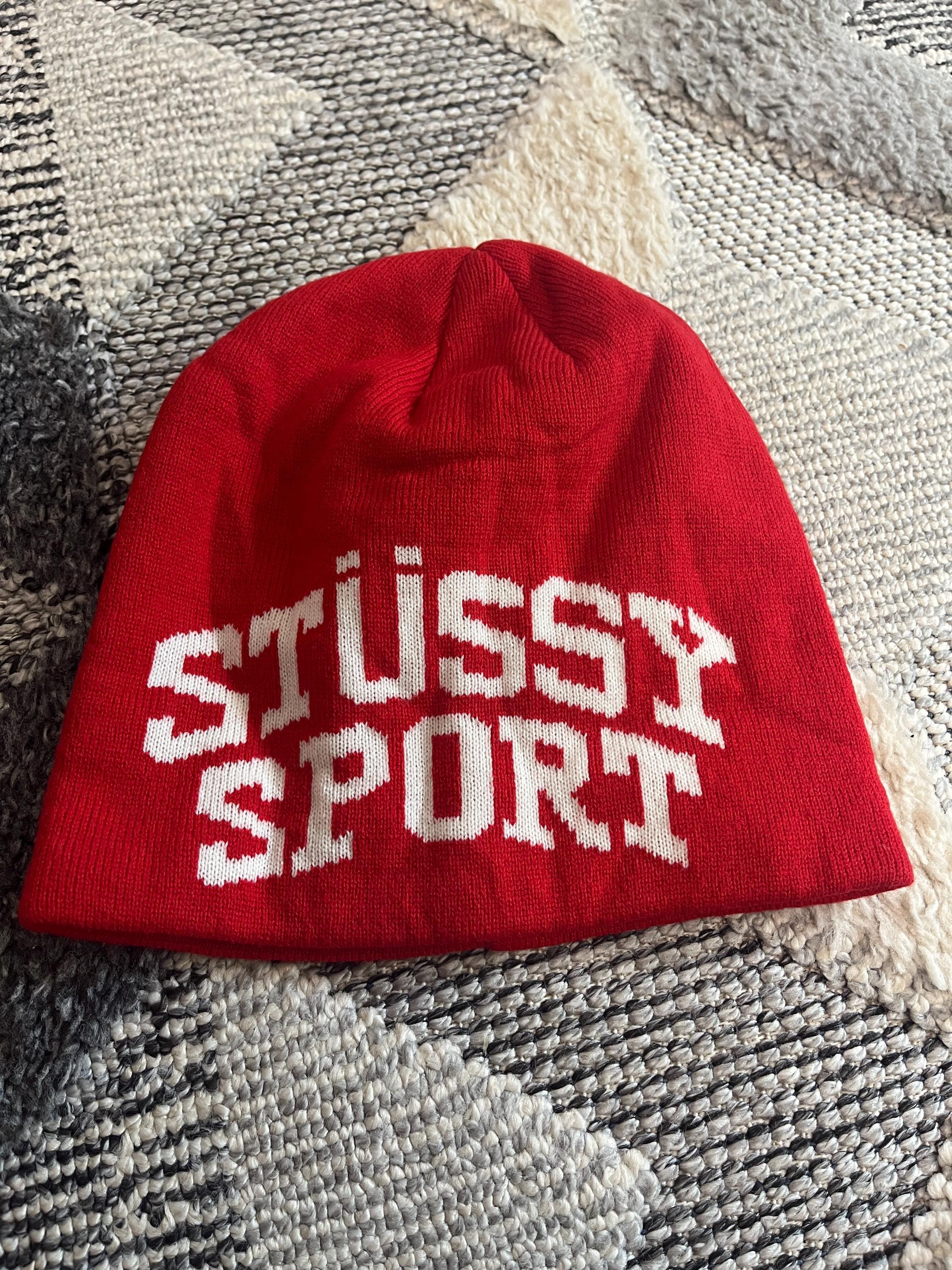 Vintage Stussy Sport Knit Beanie - Y2K Streetwear - Etsy