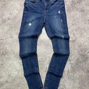 Vintage Seven7 Skinny Jeans Dark Wash Distressed Size 4 S Women’s image 1