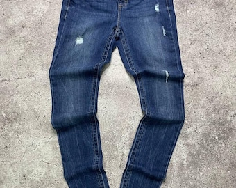 Vintage Seven7 Skinny Jeans Dark Wash Distressed Gr. 4 S Damen