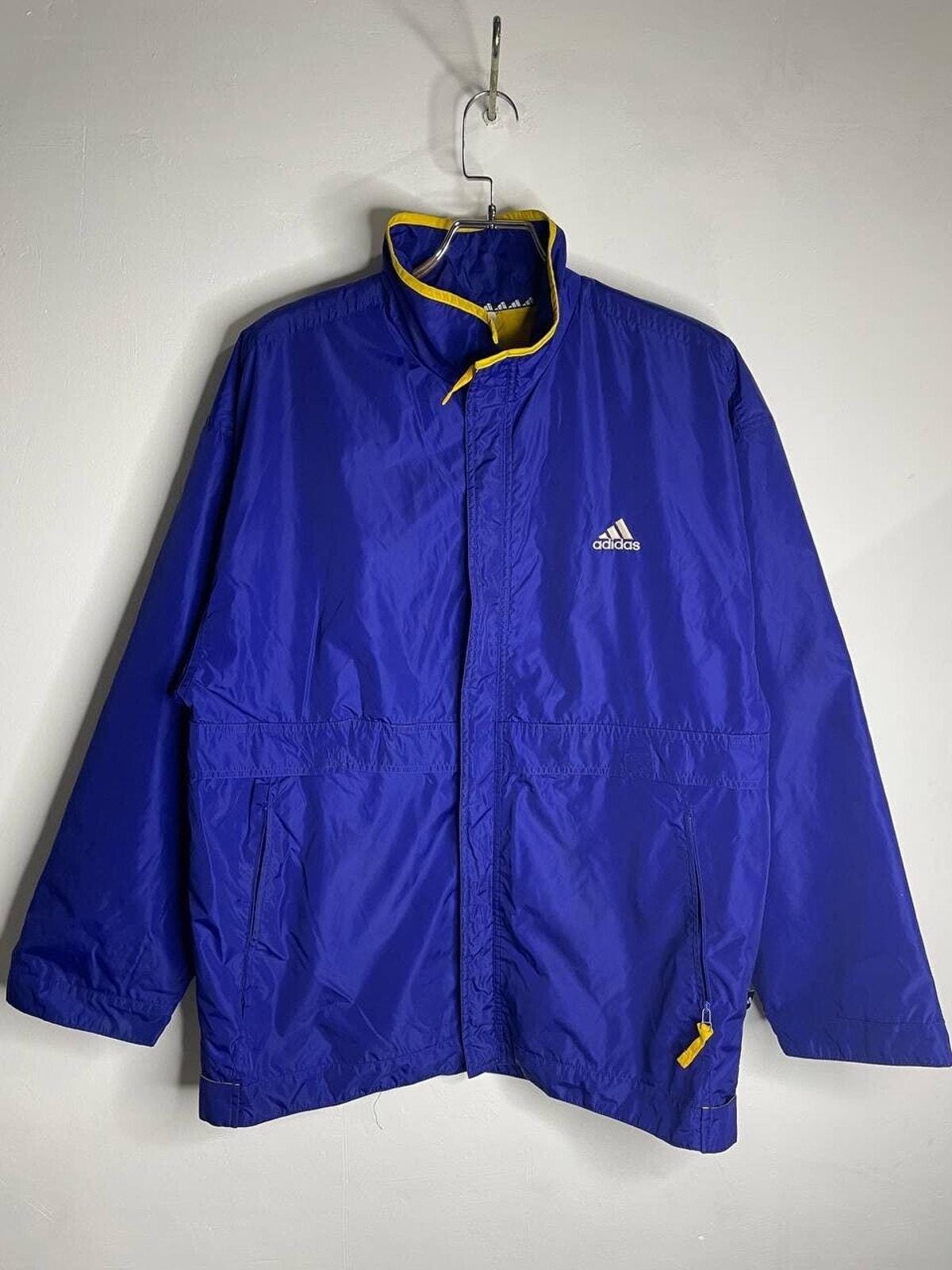 adidas ジップアップジャケット イエロー/ネイビー 早い者勝ち！ お買い得！ adidas ジップアップジャケット 黄色