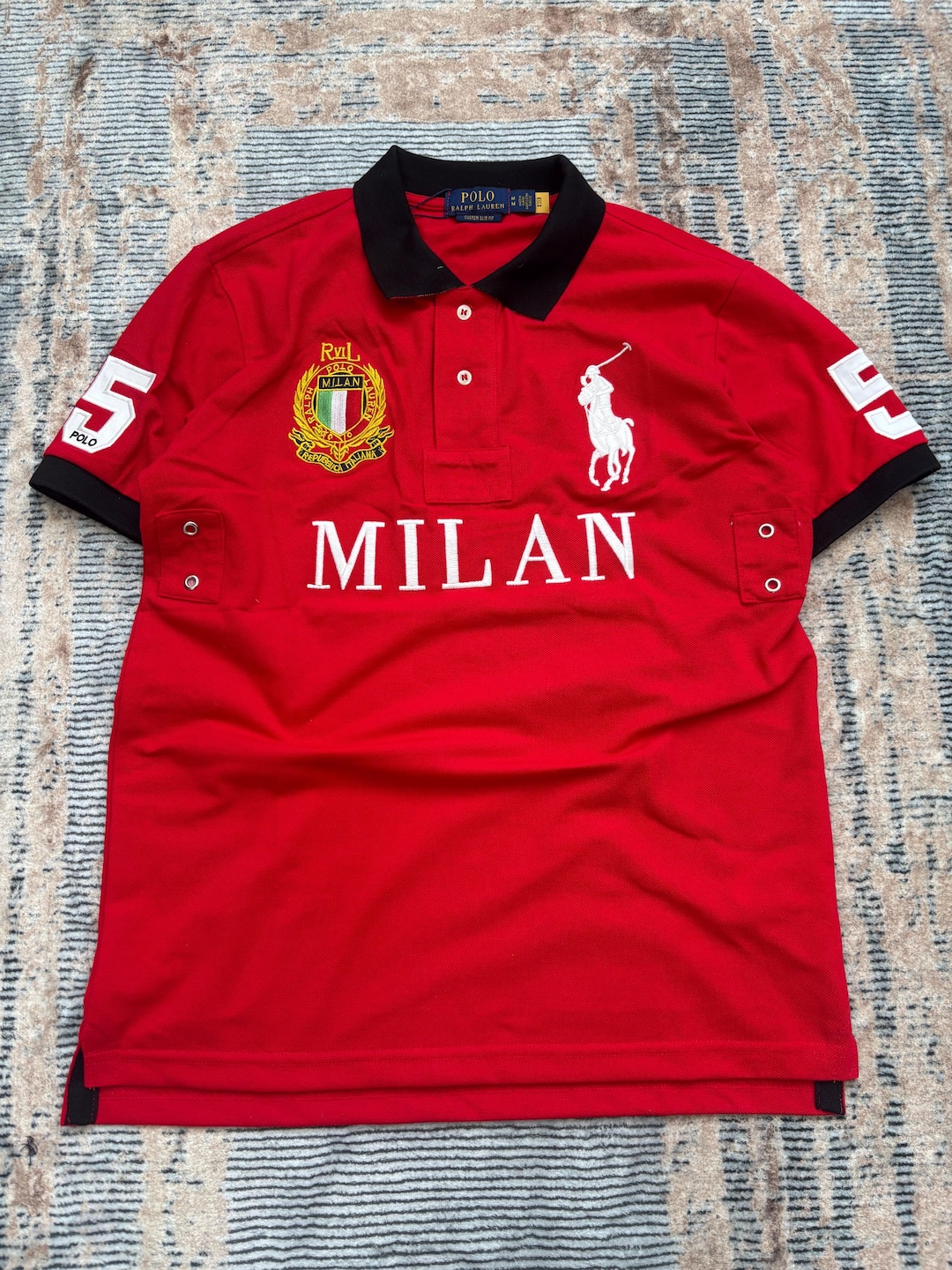 Vintage Polo Ralph Lauren Milan Polo Shirt Red • Big Pony Logo