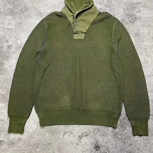 Vintage Polo Ralph Lauren Green Knit Sweater Quarter Zip XL 100% Cotton