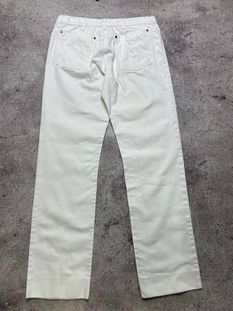 Vintage Yves Saint Laurent White Jeans Size XL Made in Italy Cotton Pants 52 image 6