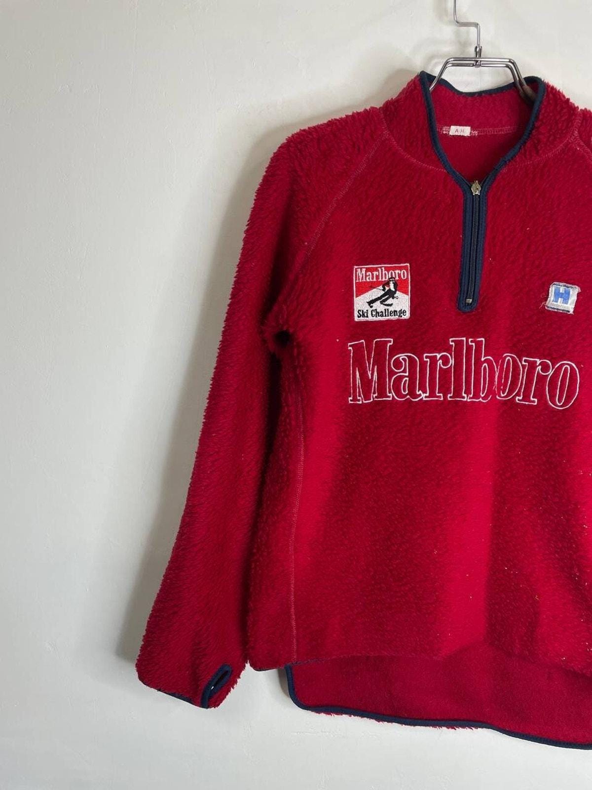 Vintage Marlboro Ski Challenge Red Fleece Pullover Size S - Etsy
