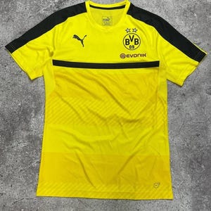 Vintage Borussia Dortmund Yellow Soccer Jersey M Puma BVB Evonik