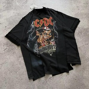 Vintage Archive Cheap Monday Upcycling AC/DC Reversible T Shirt Limited