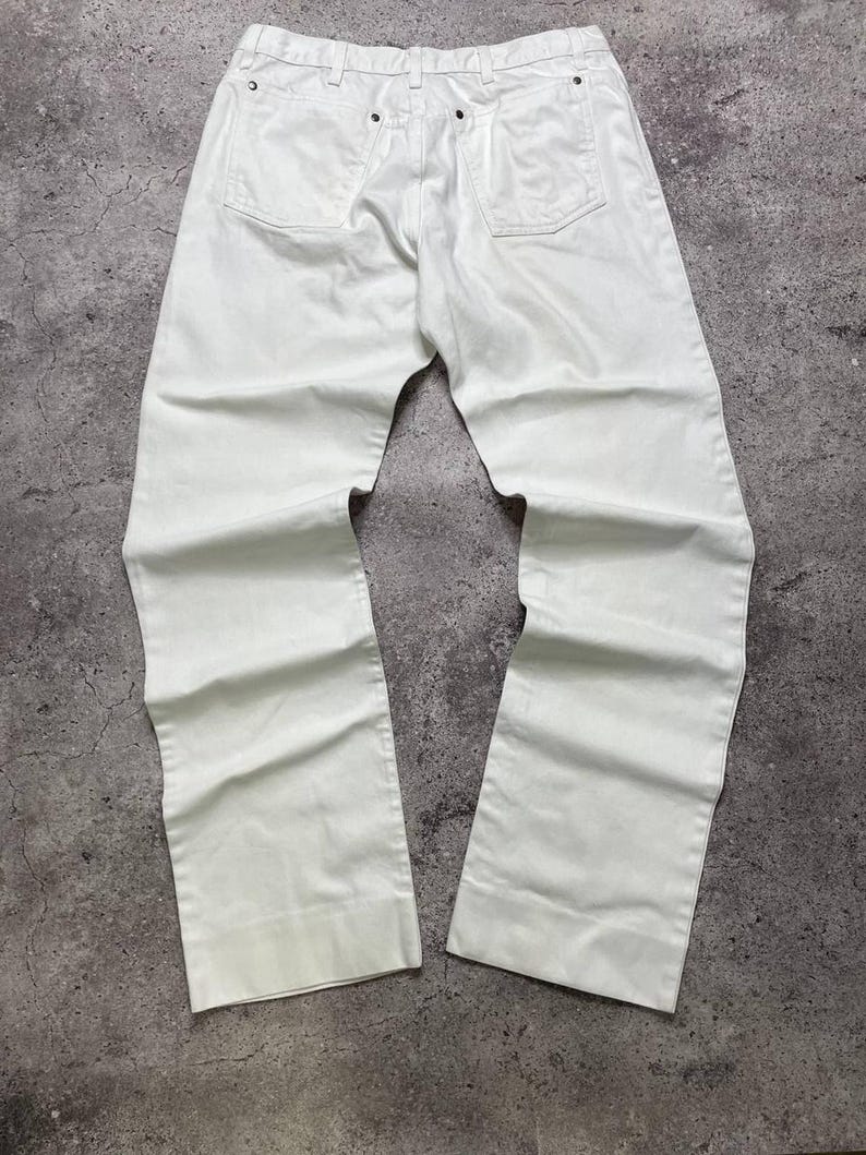 Vintage Yves Saint Laurent White Jeans Size XL Made in Italy Cotton Pants 52 image 9