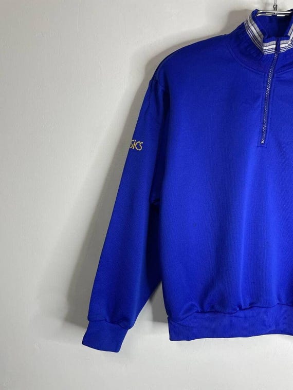 Vintage Asics Japan National Team Quarter Zip Sweatshirt Blue S