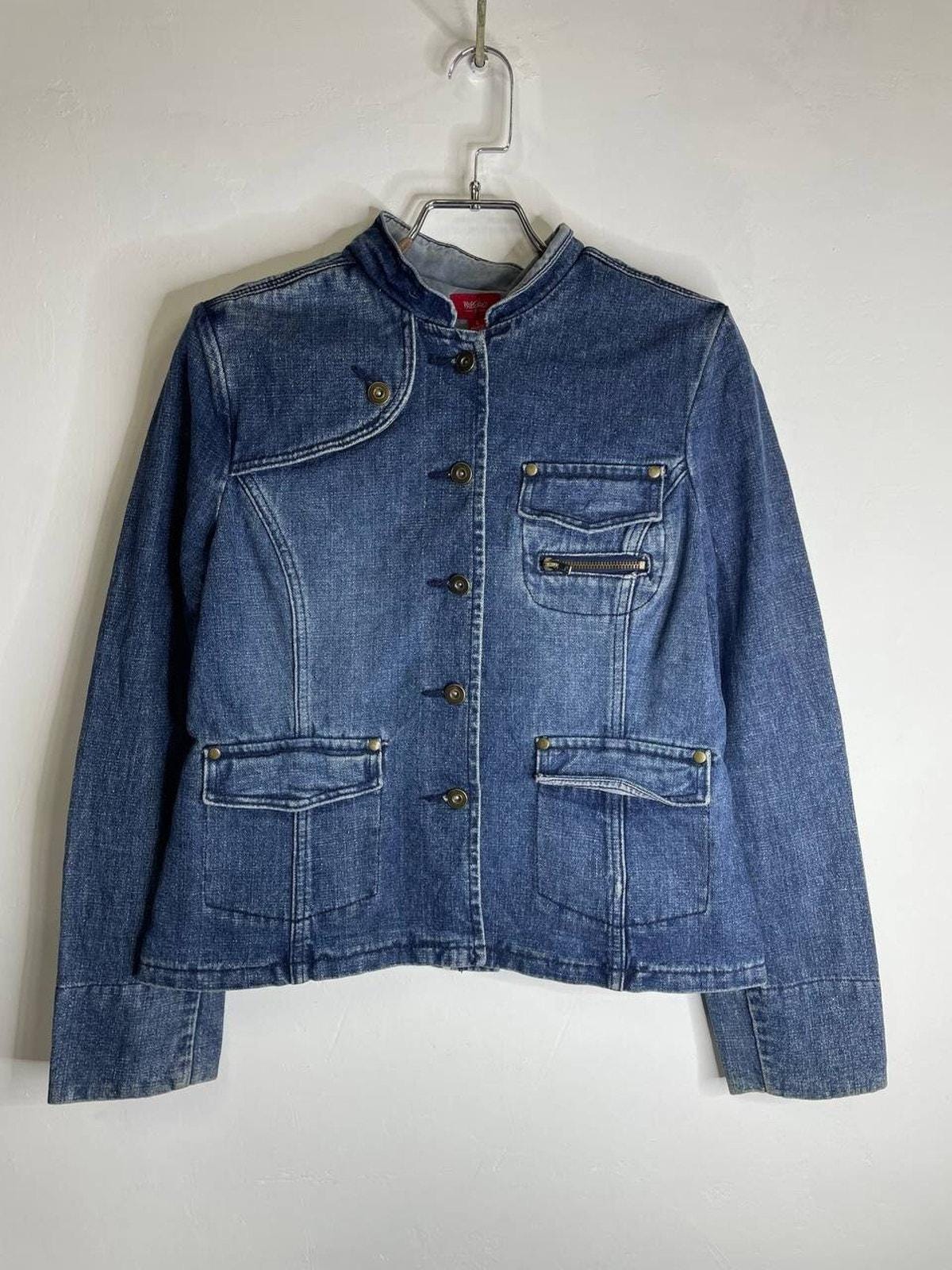 Veste Longue En Cuir MISS SIXTY - Style Levi's Trucker - Taille L - Occasion Très Bon état - Vintage