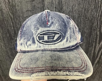Diesel Men Denim Cap Black Classic Style Logo Detail Casual