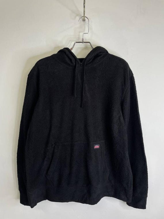 Dickies, Vintage Dickies Black Sherpa Fleece Hoodie Pullover Size M