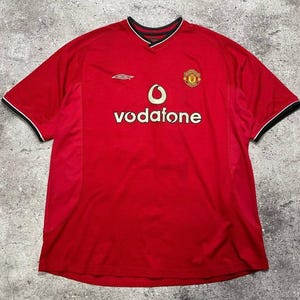 Manchester United Vodafone Jersey - Etsy Israel