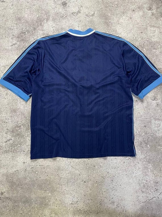 Vintage Adidas Navy Blue V-neck Soccer Jersey XL Short Sleeve