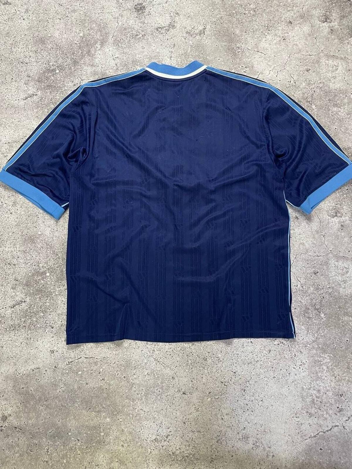 Vintage Adidas Navy Blue V-neck Soccer Jersey XL Short Sleeve