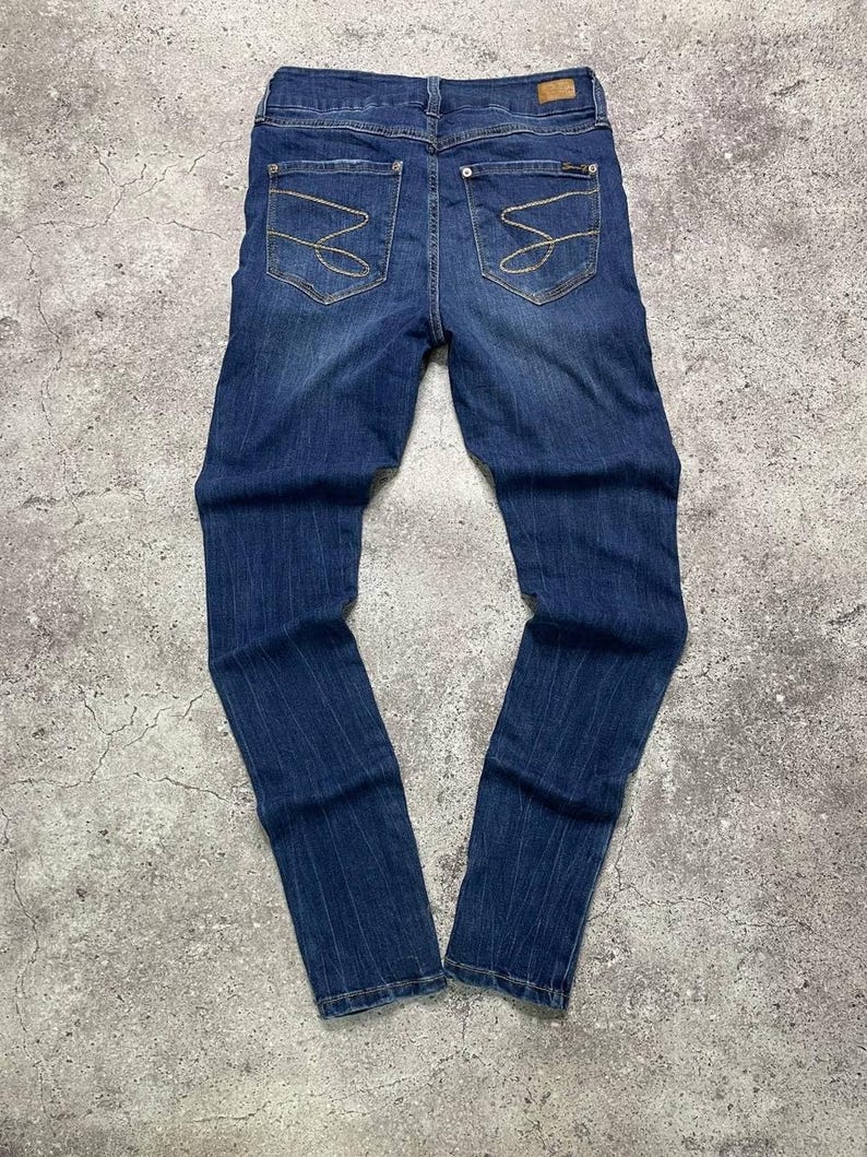 Vintage Seven7 Skinny Jeans Dark Wash Distressed Size 4 S Women’s image 9