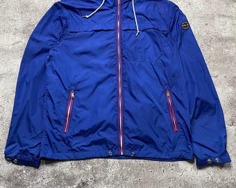 Vintage Polo Ralph Lauren Hooded Jacket Blue M Lightweight Outdoor Windbreaker