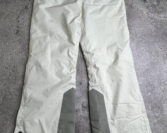 Vintage Prada Gore-Tex Technical Ski Snow Pants Cream White Waist Size 40 IT Small