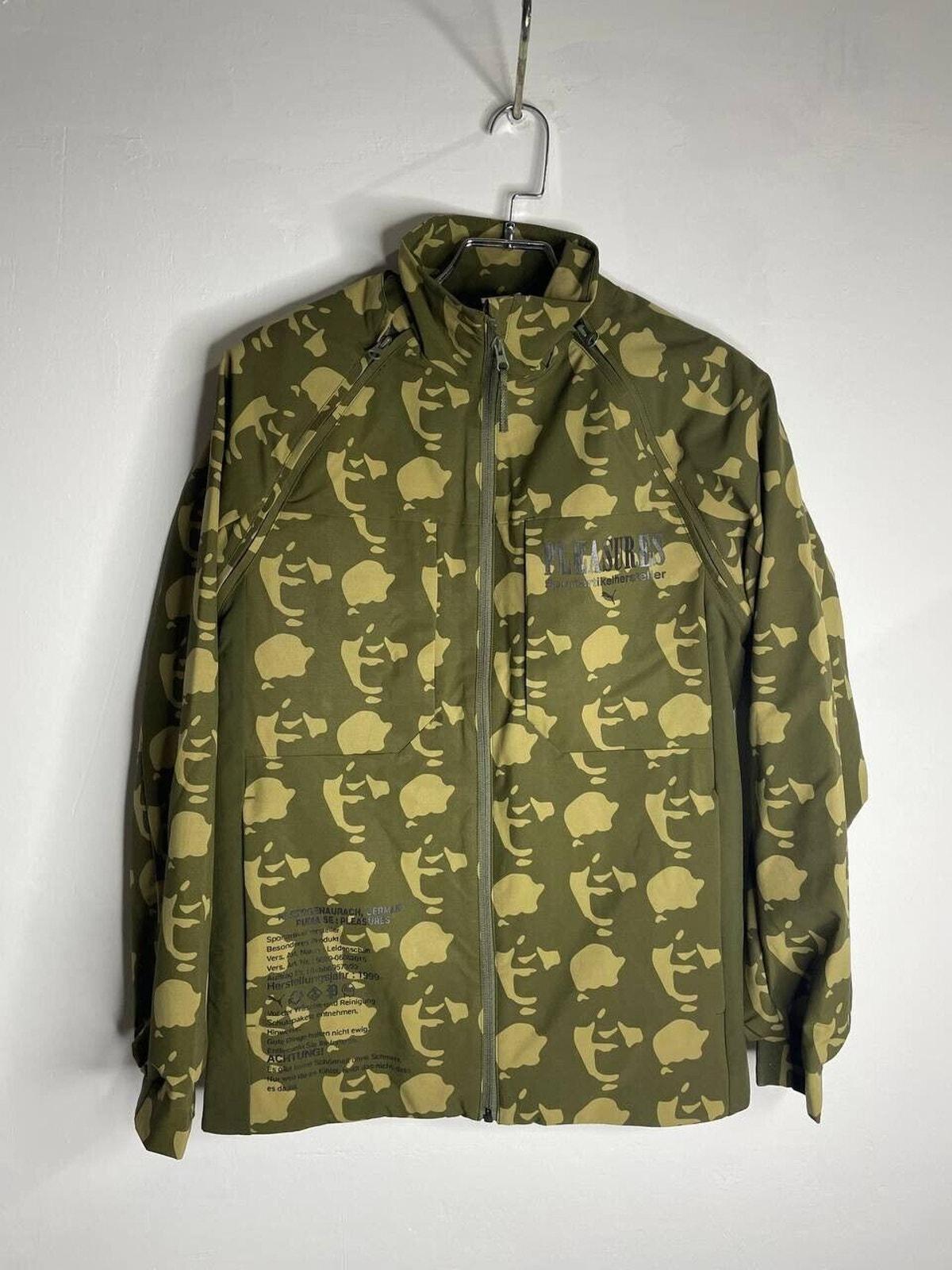 Vintage PUMA X Pleasures Jacket Camo Print Olive Green Lightweight
