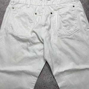 Vintage Yves Saint Laurent White Jeans Size XL Made in Italy Cotton Pants 52 image 10