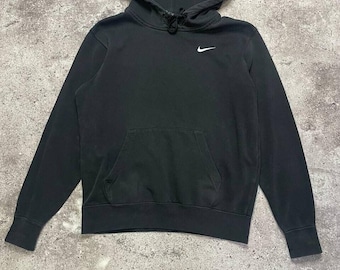 Sudadera Nike negra vintage con el logo clásico bordado (talla S)