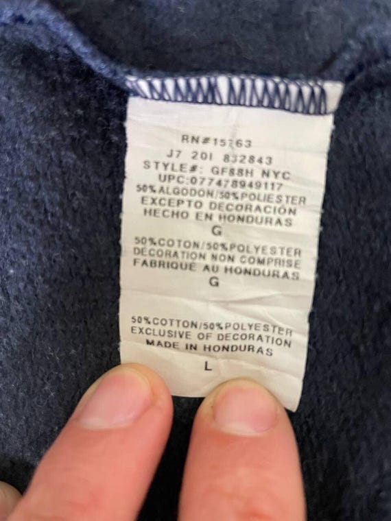 Vintage Champion Navy Blue Sweatshirt L Big Logo Embroidered