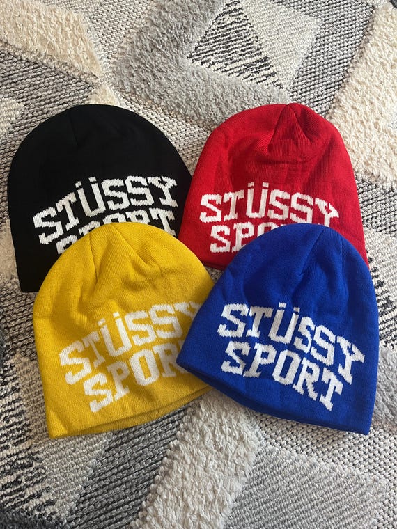 Vintage Stussy Sport Knit Beanie - Y2K Streetwear - Etsy Israel