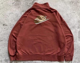 Sudadera Nike vintage con cremallera de 1/3 y logo