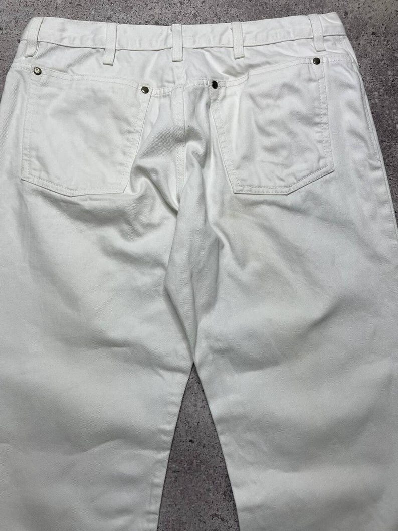 Vintage Yves Saint Laurent White Jeans Size XL Made in Italy Cotton Pants 52 image 7