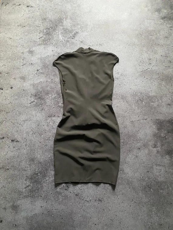 Vintage Helmut Lang V Neck Draped Sheath Sleeveless Pixel Dress - Etsy New  Zealand