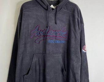 Vintage CCM Colorado Avalanche NHL Fleece Hoodie Gray Made in Korea Size XL