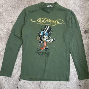 Vintage Ed Hardy Long sleeve by Christian Audigier with Iconic Graphic Details