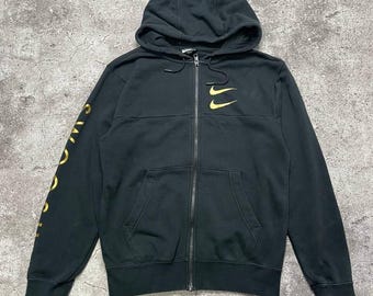 black and gold nike zip up