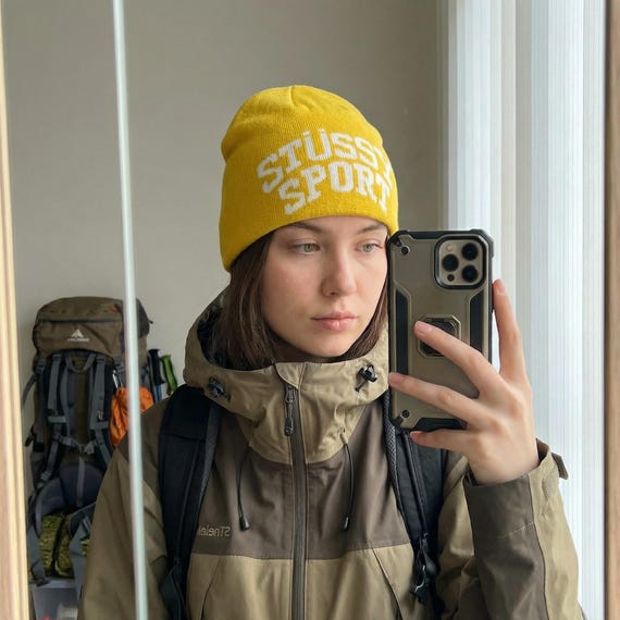 Vintage Stussy Sport Knit Beanie - Y2K Streetwear - Etsy