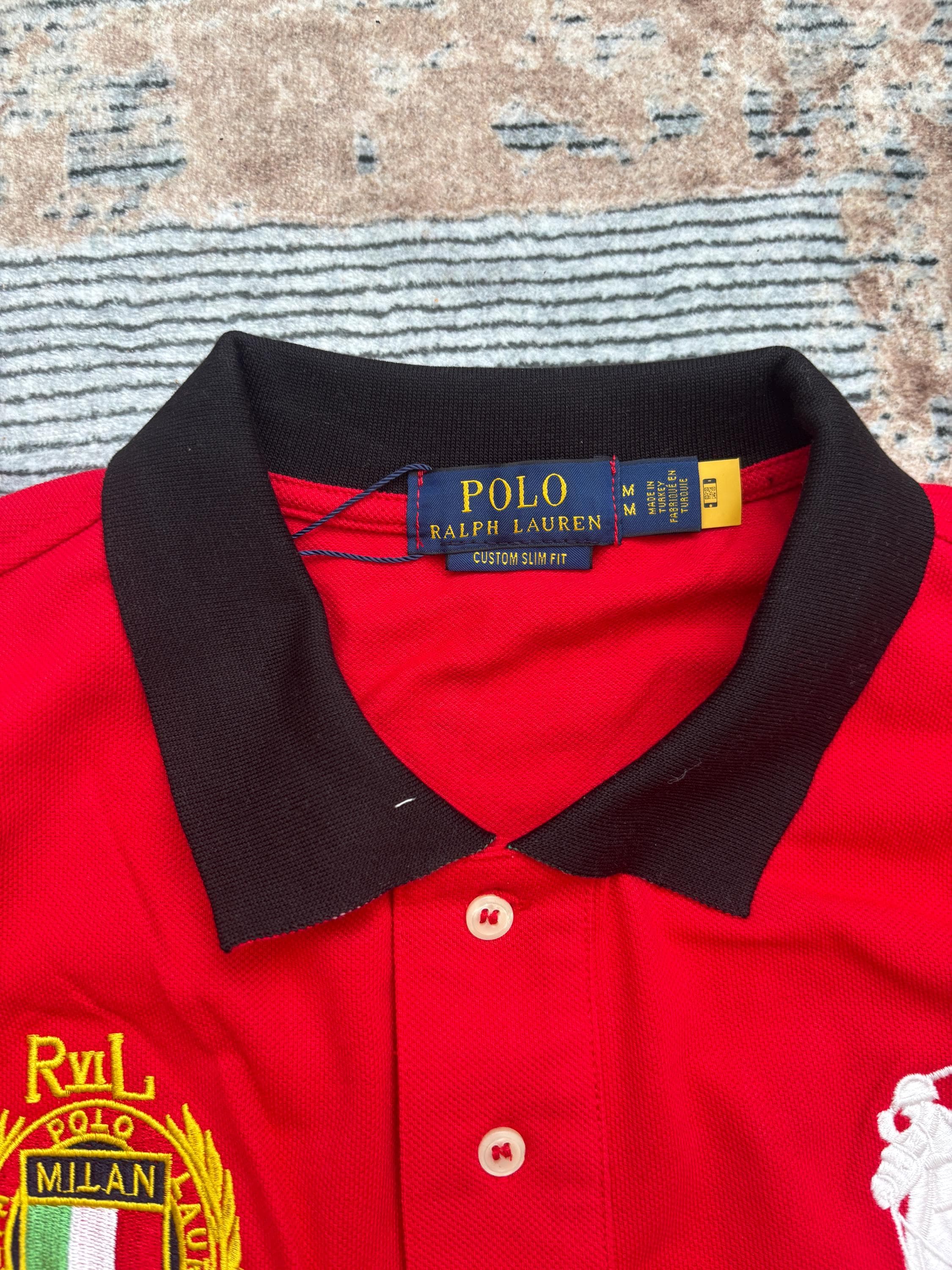 Vintage Polo Ralph Lauren Milan Polo Shirt Red • Big Pony Logo