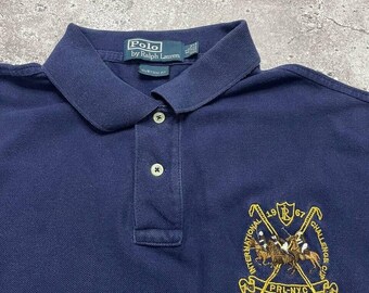 Vintage Polo Ralph Lauren Navy Blue Polo Shirt XL