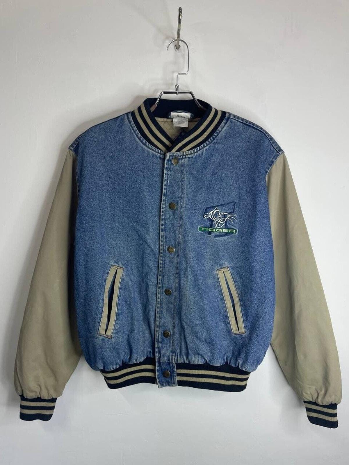 Winnie the Pooh Denim Varsity Jacket - Etsy
