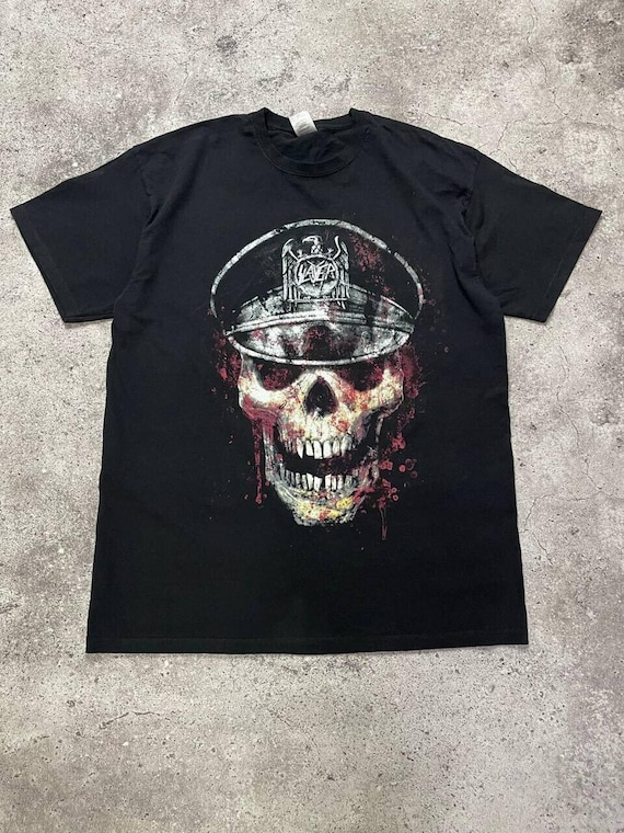 Vintage Slayer Band T-shirt XL Fruit of the Loom Black Skull