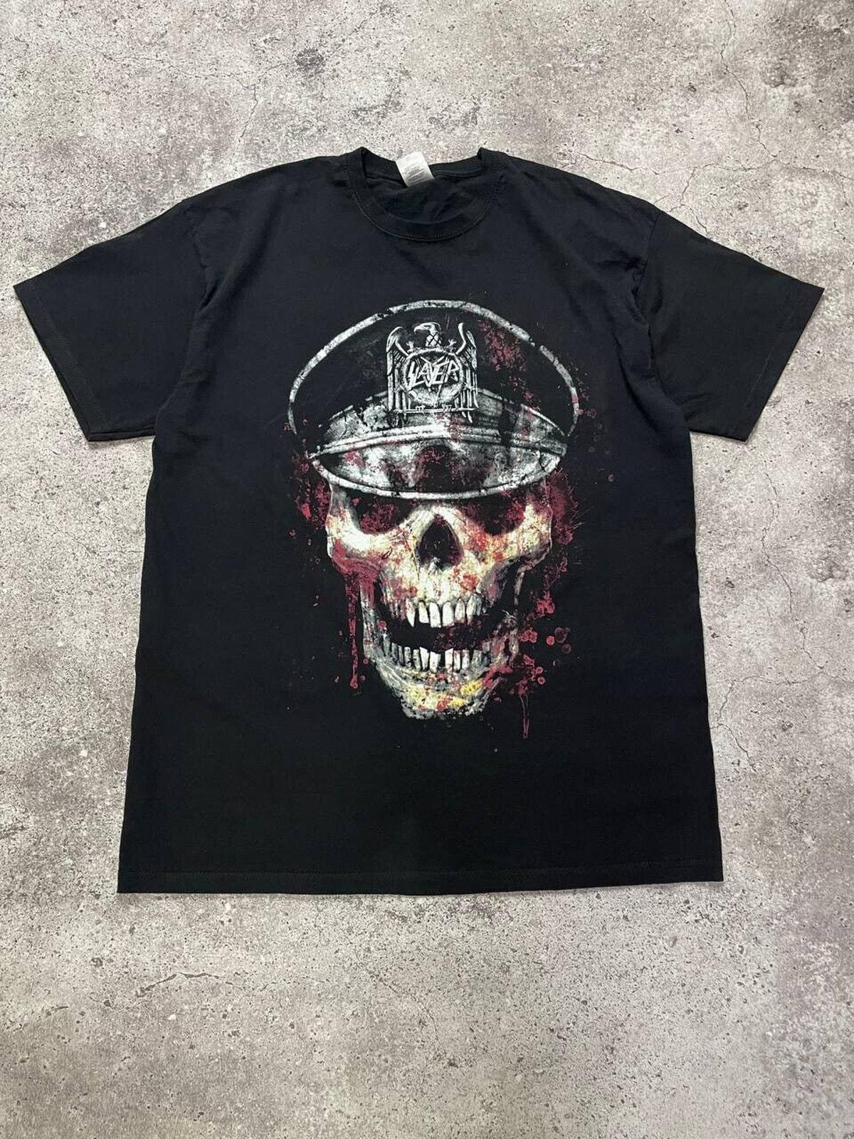 Vintage Slayer Band T-shirt XL Fruit of the Loom Black Skull