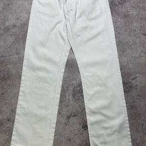Vintage Yves Saint Laurent White Jeans Size XL Made in Italy Cotton Pants 52 image 1