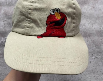 VINTAGE Y2K Elmo Beanie Hat | Sesame Street Knit Pom Pom Cap  display picture 2