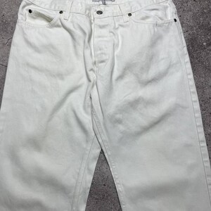 Vintage Yves Saint Laurent White Jeans Size XL Made in Italy Cotton Pants 52 image 2