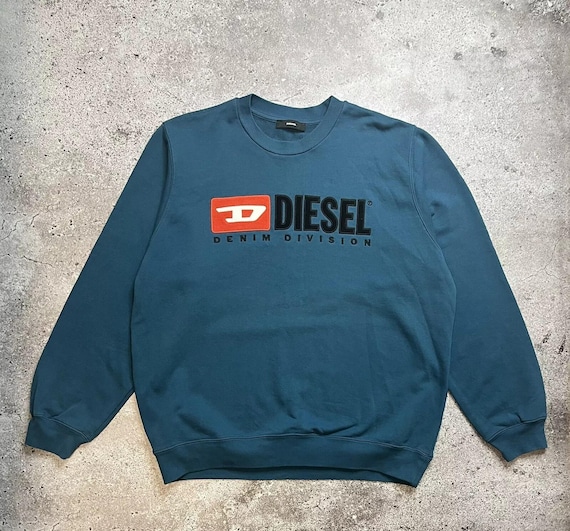 Vintage Diesel Sweatshirt Pullover Blue Cotton Size L - Etsy