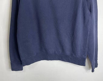 Vintage Champion Navy Blue Sweatshirt L Big Logo Embroidered