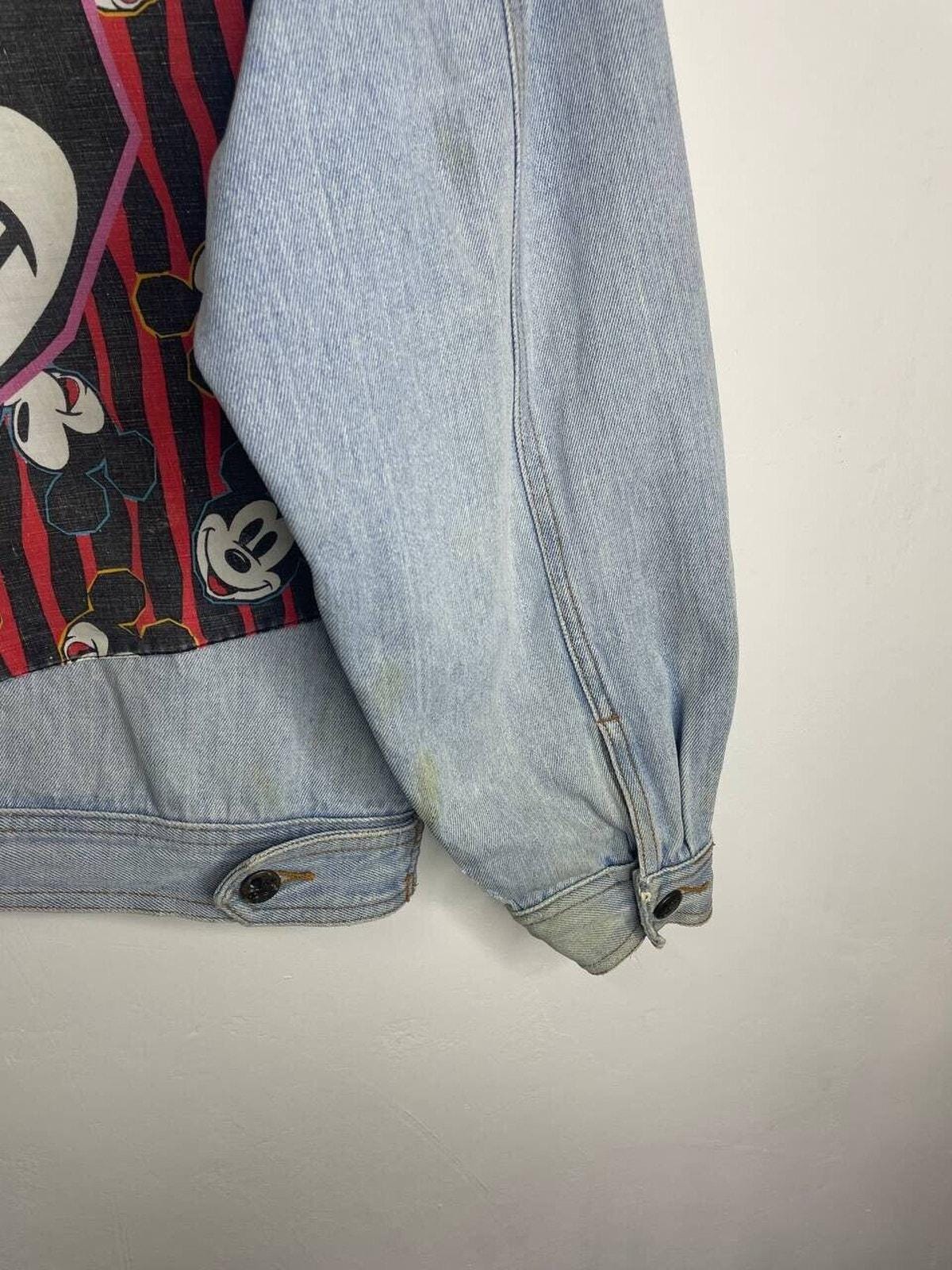 Vintage Disney Mickey & Co. Patchwork Denim Jacket Light Wash Size