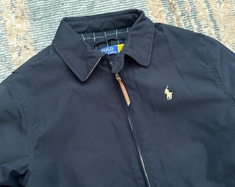 Vintage Polo Ralph Lauren Navy Jacket • Zip up Harrington Bomber