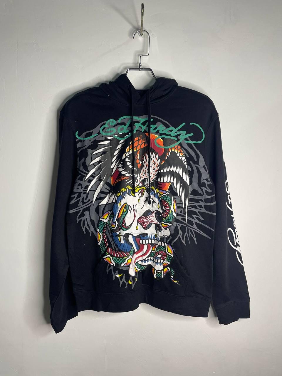 Vintage Ed Hardy Hoodie Love Kill Slowly Skull Tattoo Y2K Eagle